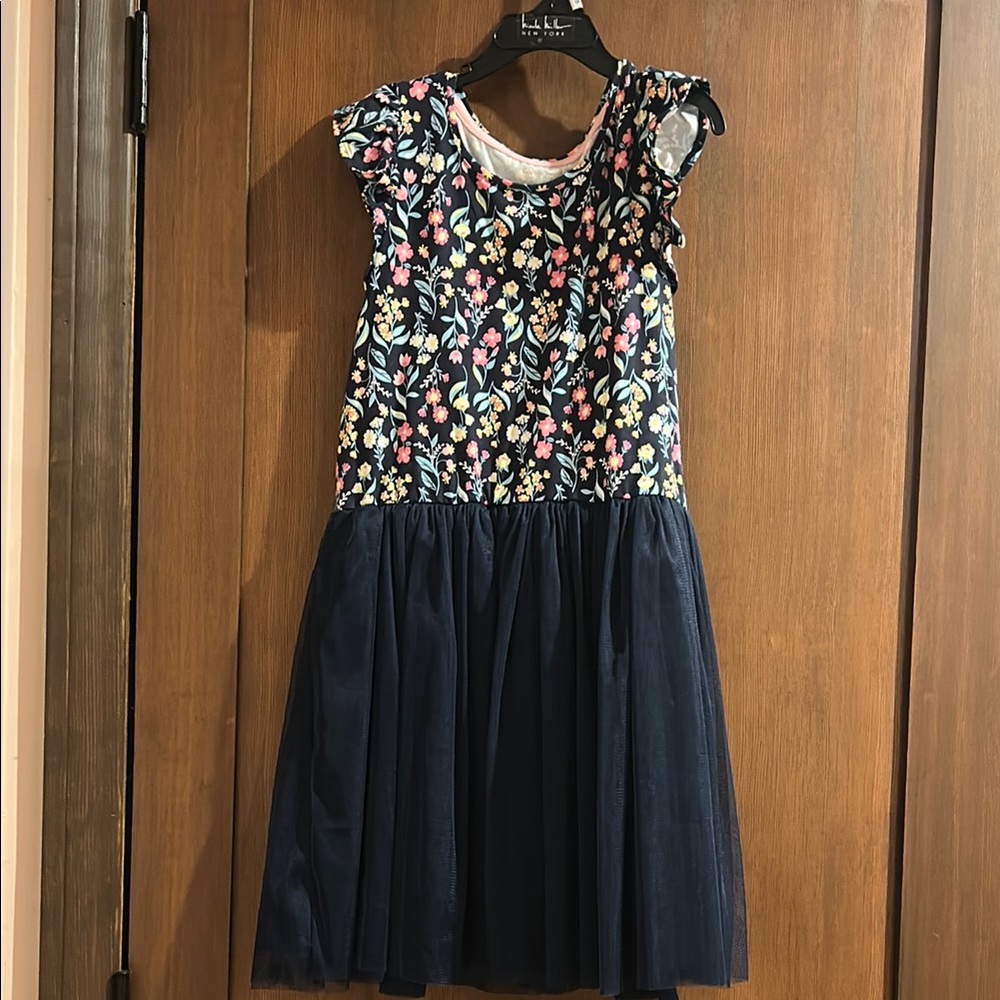 NWOT Cynthia Rowley Floral Navy Kids Dress sz 10/12 - Picture 1 of 2